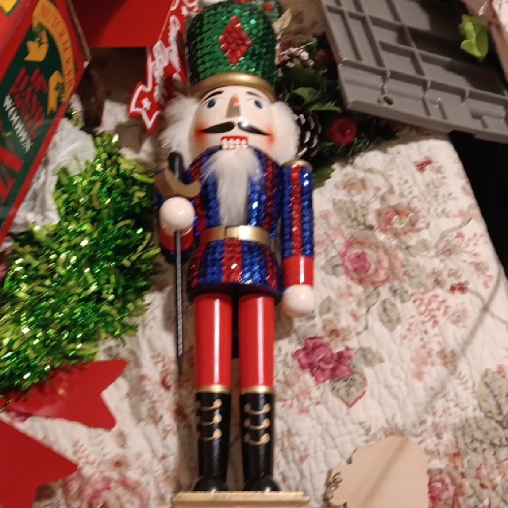 Festive Nutcracker Soldier with Red and Blue Accents